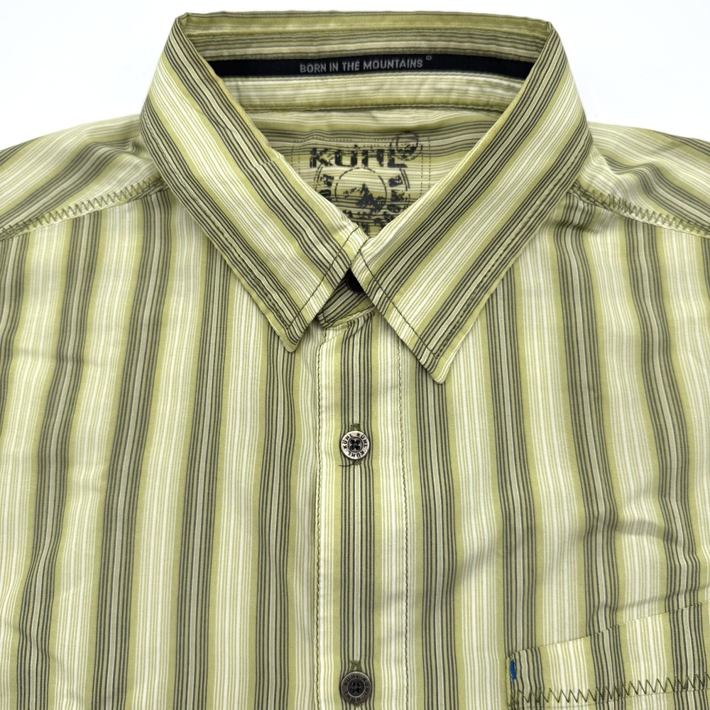 Kuhl Eluxor Men's Short‎ Sleeve Multicolor Striped M Button Up Hiking Outdoor